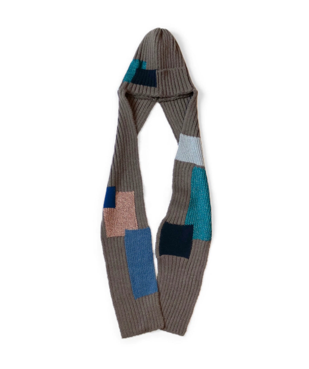 Japanese casual autumn/winter cold hat 2-in-1 patch knitted cold hat scarf