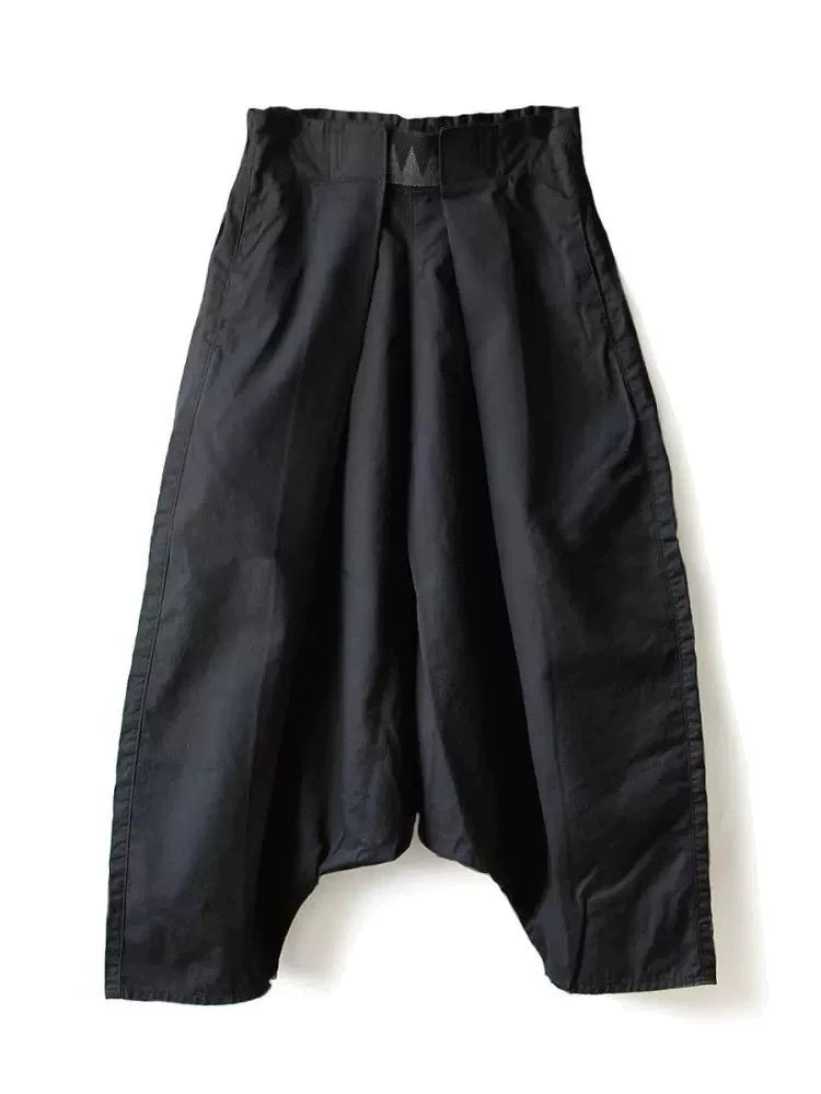 Pleated elastic waistband, low-grade cotton, trendy men's and women's styles, loose casual wide-leg pants