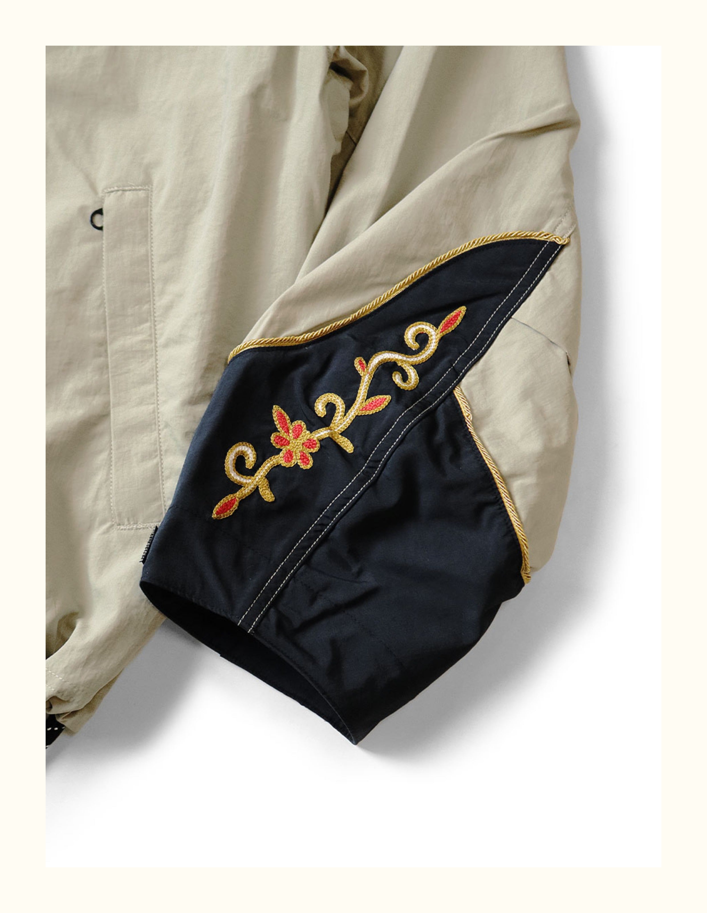 Floral embroidery ethnic wind stormcoat jacket