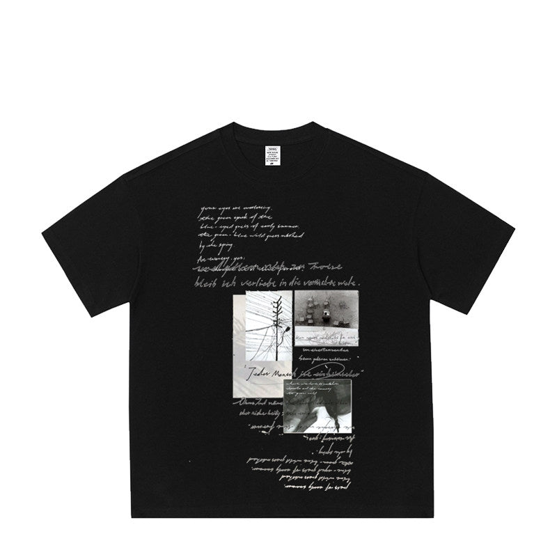 Loose Cotton Anime Print Short Sleeve Shirt – Niche Japanese Streetwear Graphic Tee for Men – Japanese vintage | yamalin clothes | Yamalinclothes