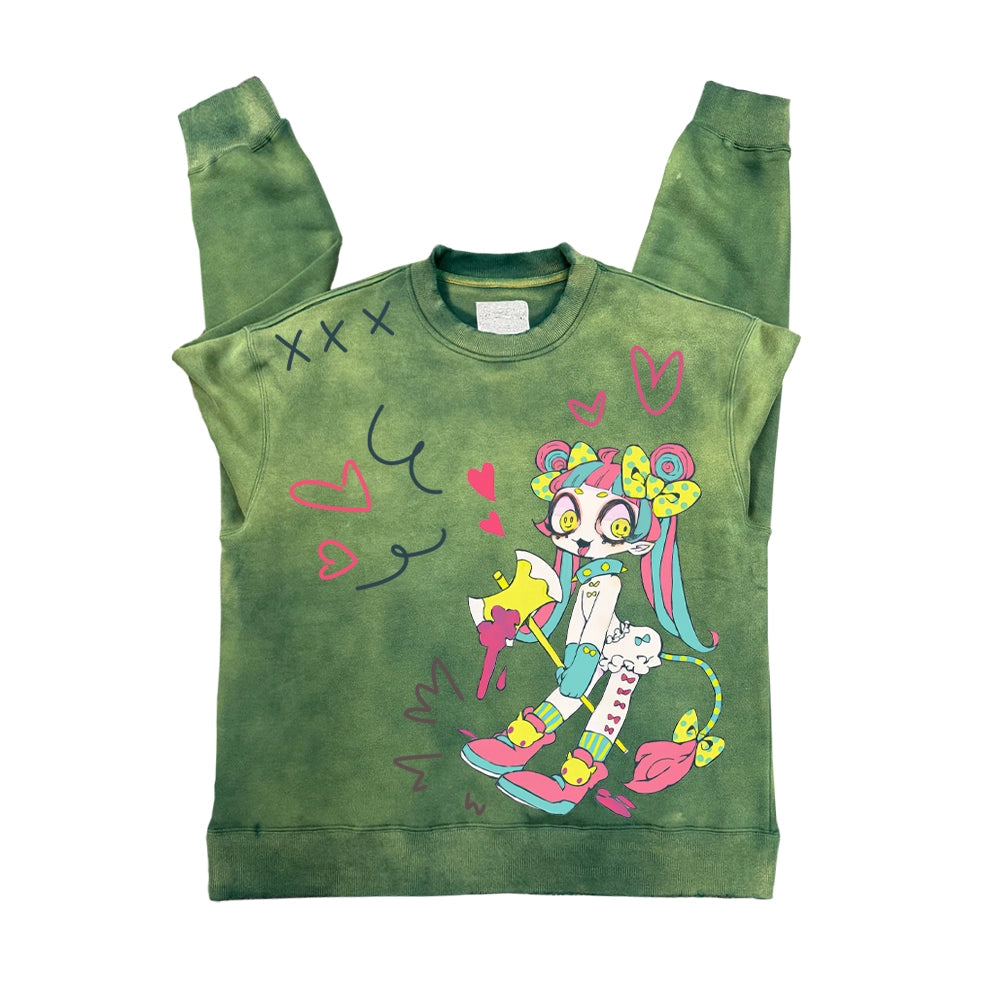 ins style trend retro American cartoon children's fun all-matching loose top round neck sweater