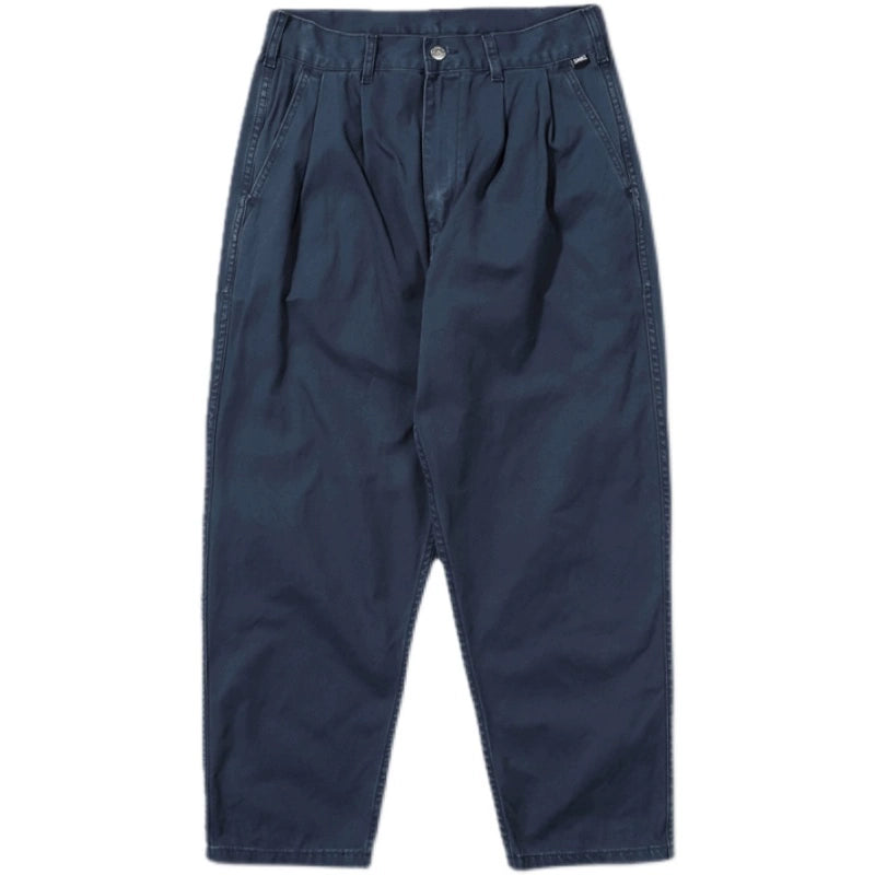 Loose casual straight pants washed solid color frock pants