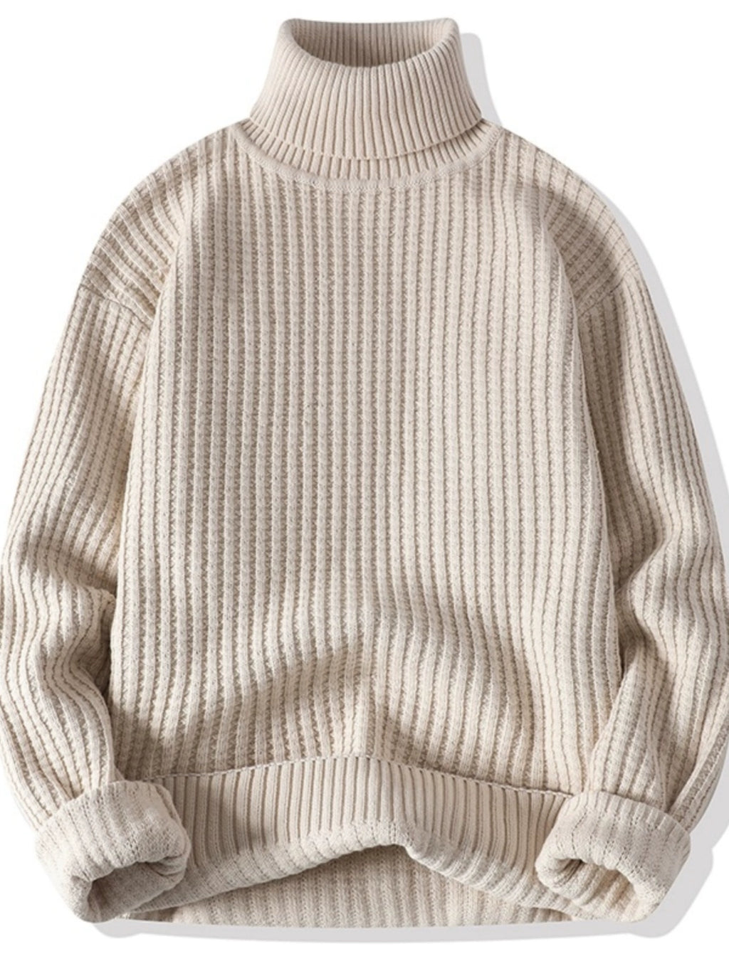Temperament turtleneck sweater men's winter thickened and versatile solid color trend underwear with a base knit
