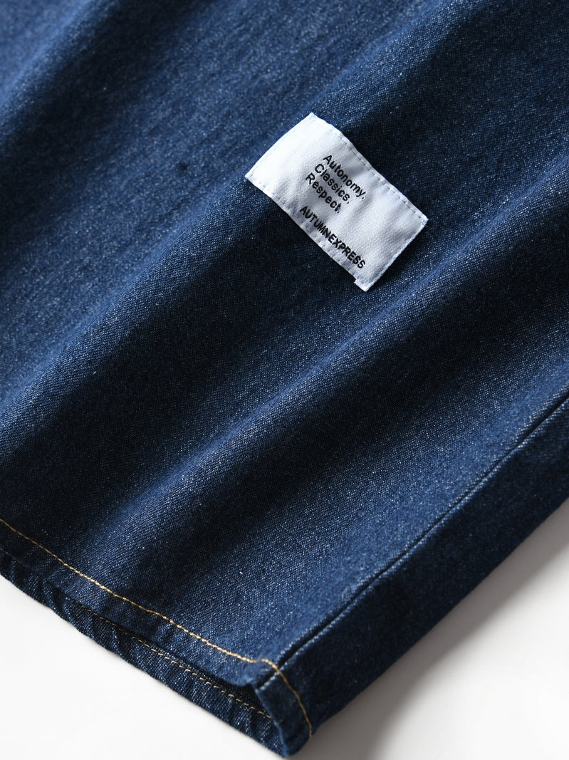 INS fashion brand pure cotton denim long-sleeved shirt