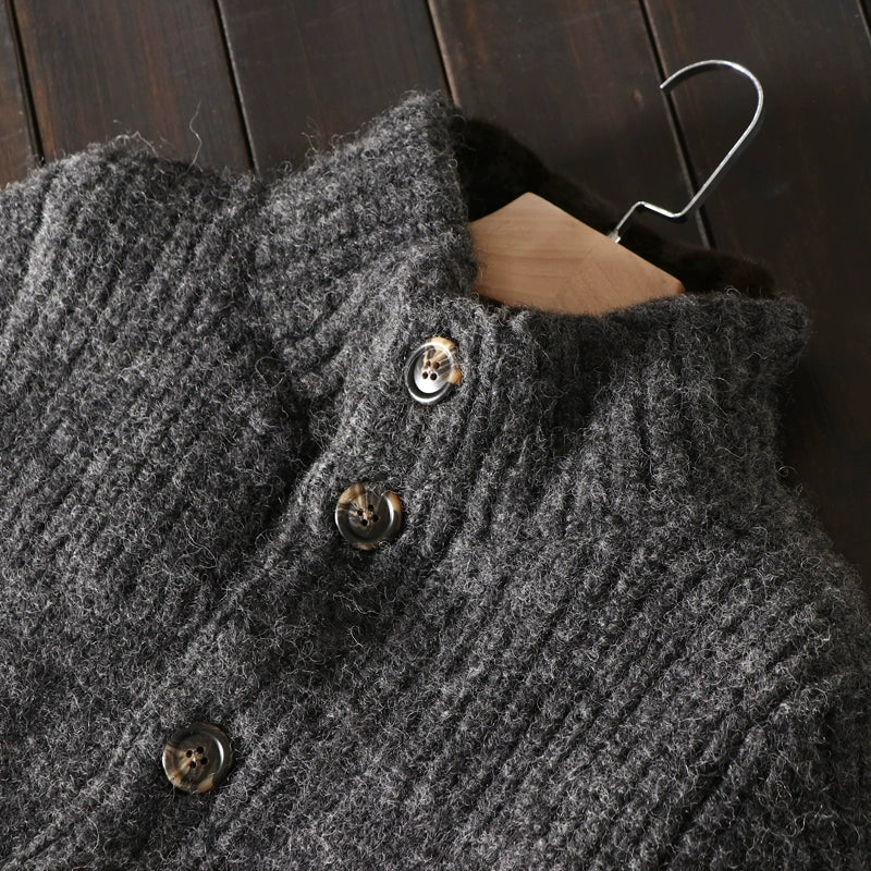 Heavy rare foreign trade original order tail goods men's autumn and winter high-end stand-collar sweater thickened cardigan sweater coat