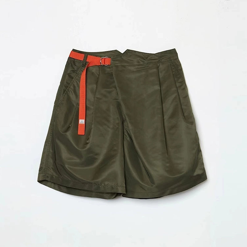 Japanese two-tone nylon waterproof webbing adjusts loose casual shorts