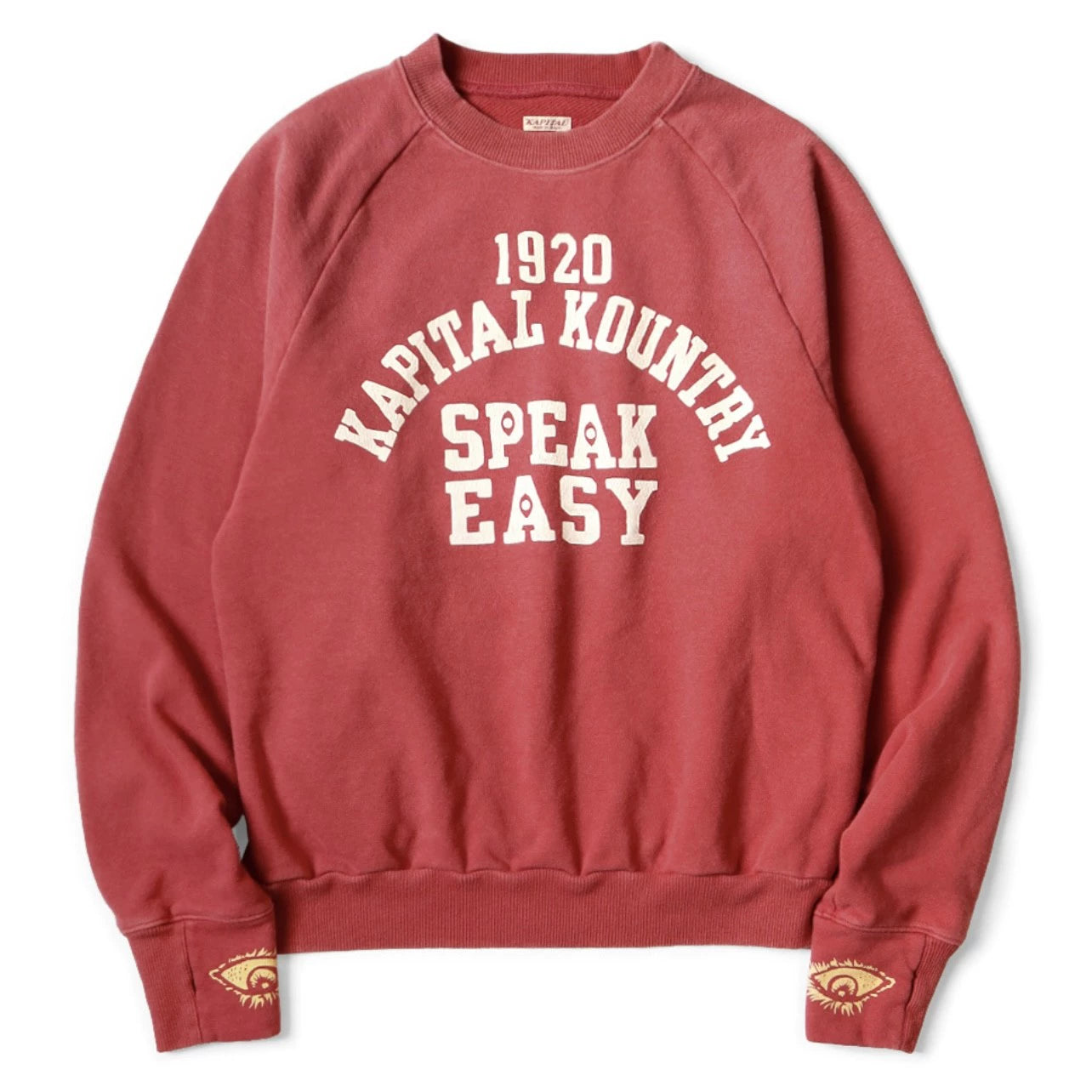 Kapital 25SS Japanese Casual Sweatshirt - Eye Print Distressed Loose Crewneck Pullover