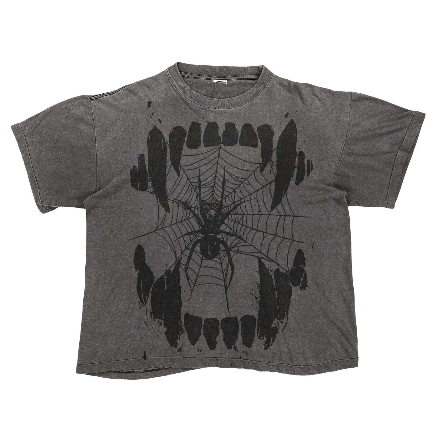 MELANIN Tattoo Heavyweight washed distressed vintage subculture graffiti ripped short sleeve T-shirt