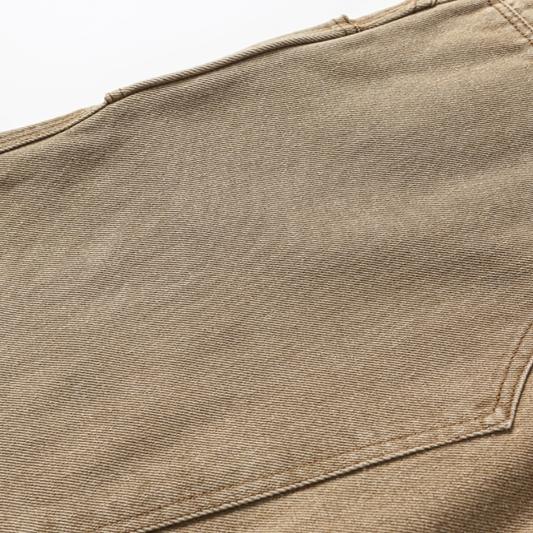 American retro fall/winter men's pants, heavyweight washed logging jeans, trendy straight-leg slacks, high street brown trousers
