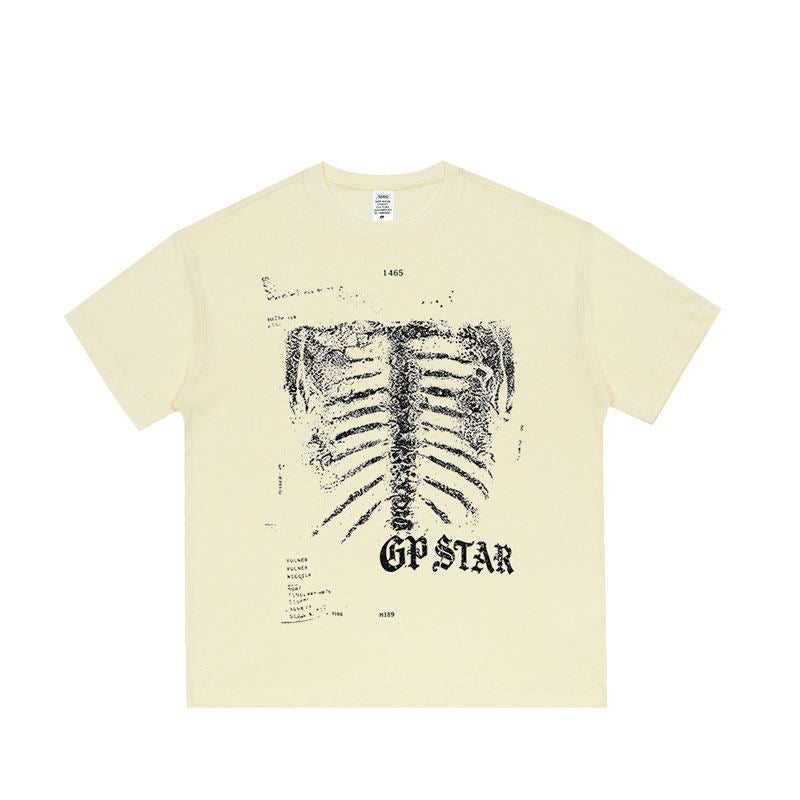 American Printed Short Sleeve Cotton Shirt – Loose Fit Hip-Hop Streetwear Tee for Men – Japanese vintage | yamalin clothes | Yamalinclothes