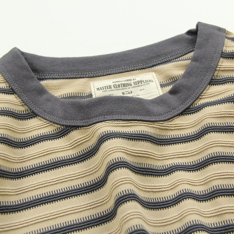 American retro heavy jacquard stripe short sleeve male Ami Ka drape contrast loose crew neck casual T-shirt tide | Japanese vintage | yamalin clothes | Yamalinclothes