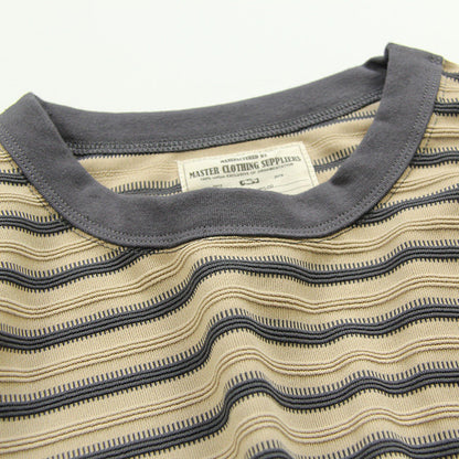 American retro heavy jacquard stripe short sleeve male Ami Ka drape contrast loose crew neck casual T-shirt tide | Japanese vintage | yamalin clothes | Yamalinclothes