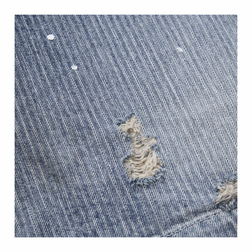 25SS Japanese washed water old loose lapel denim coat