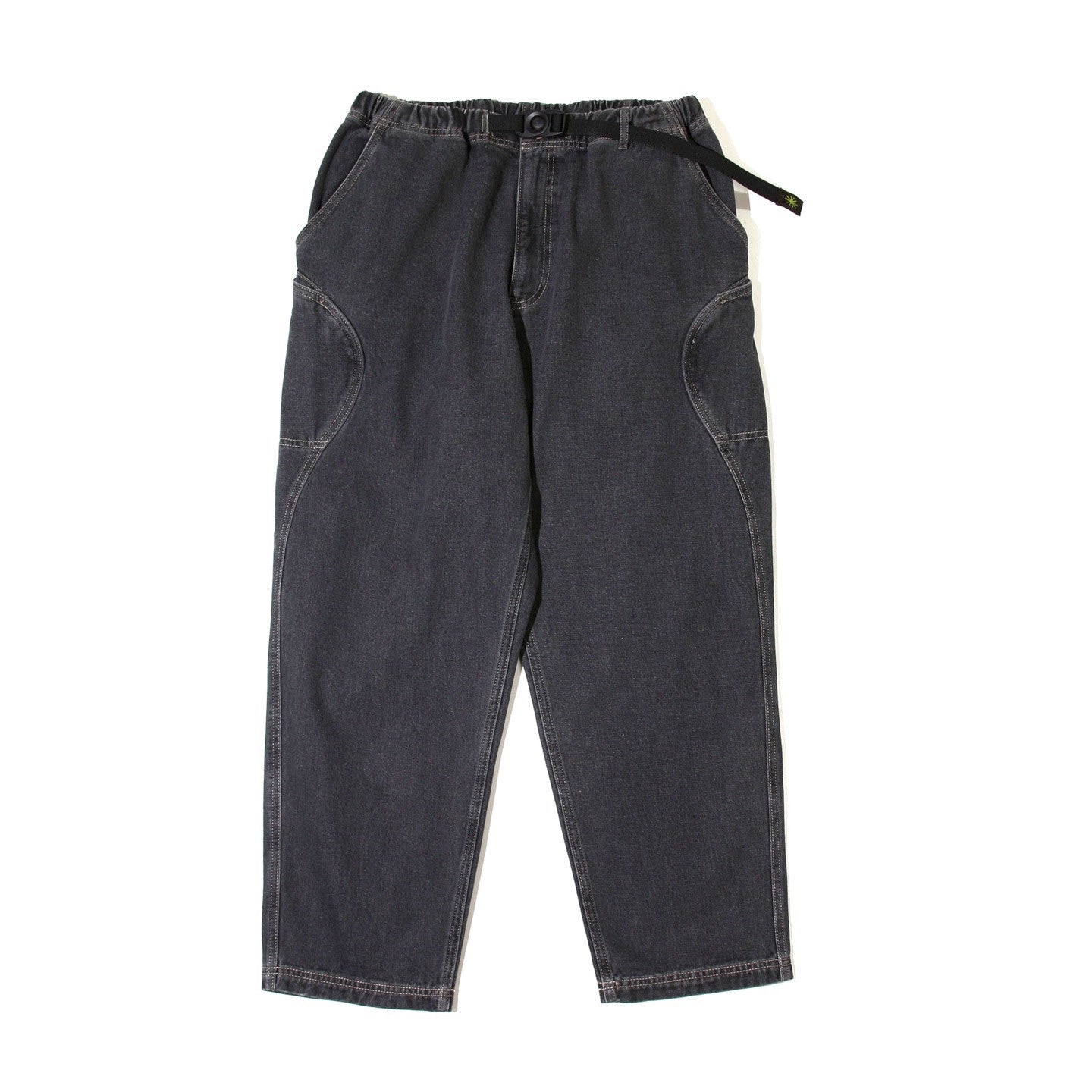 Japanese Washed Distressed Cropped Jeans – Elastic Waist Relaxed Fit Streetwear