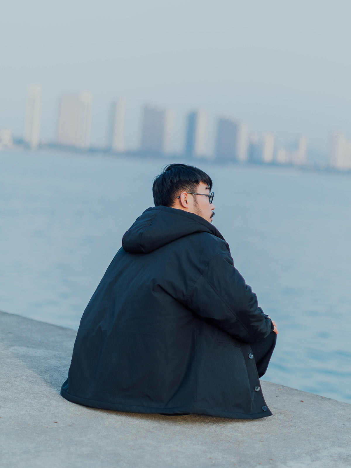 Japanese retro winter, black thickened hooded cotton clothes, warm cotton clothes, men's and women's casual cotton jackets