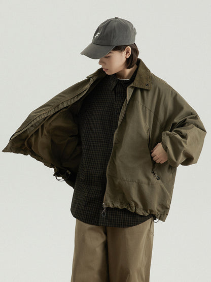 Japanese Vintage Workwear Lapel Jacket – Relaxed Unisex Chore Coat