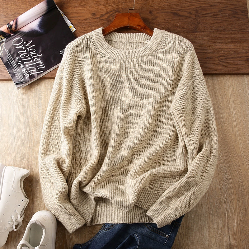 Heavy and rare sheep wool + linen! Italy single foreign trade men's cut label thickened knitwear sweater jacket