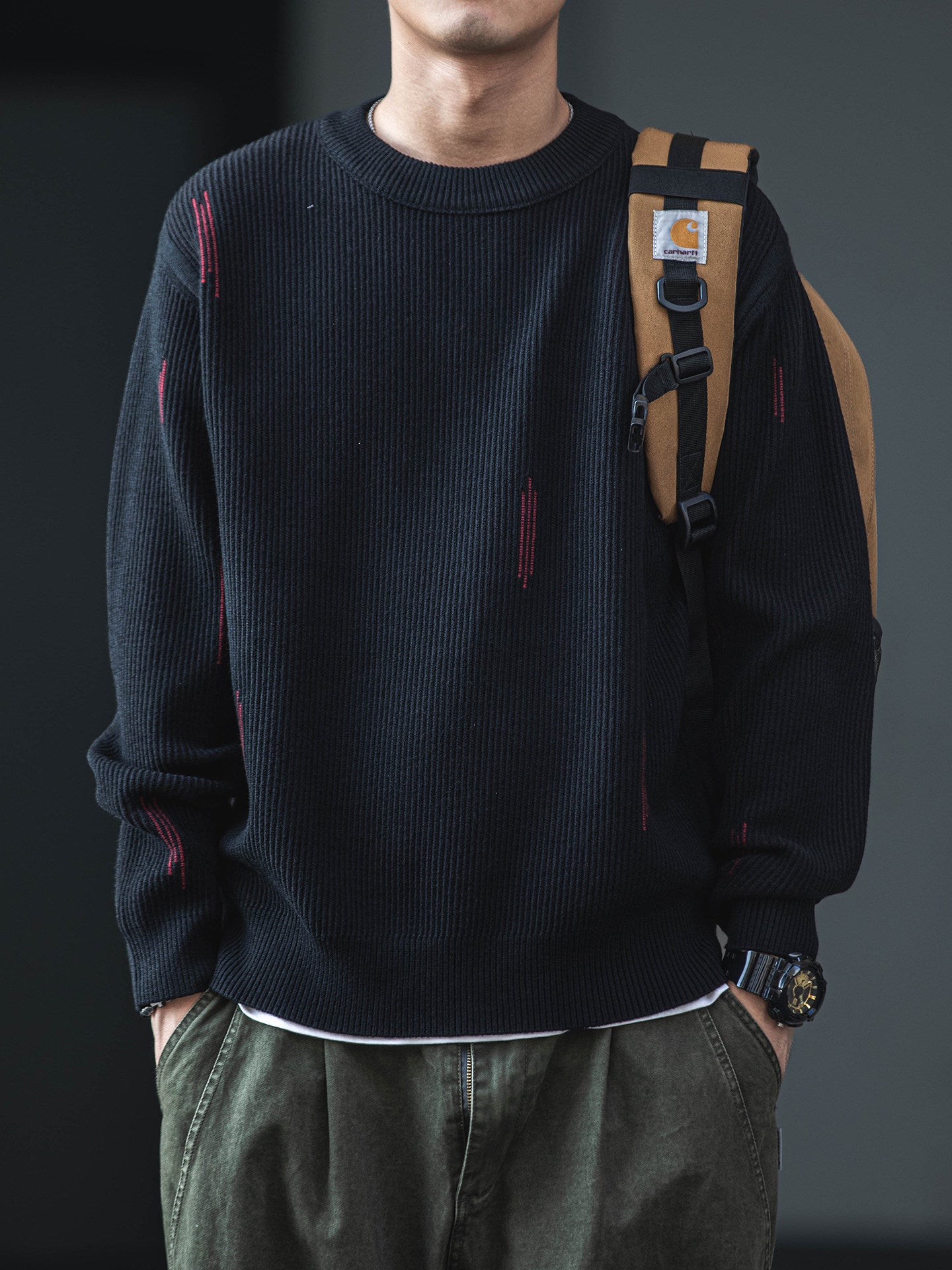 Vintage Knit Sweater – Casual Warm Pullover Men – Japanese vintage | yamalin clothes | Yamalinclothes