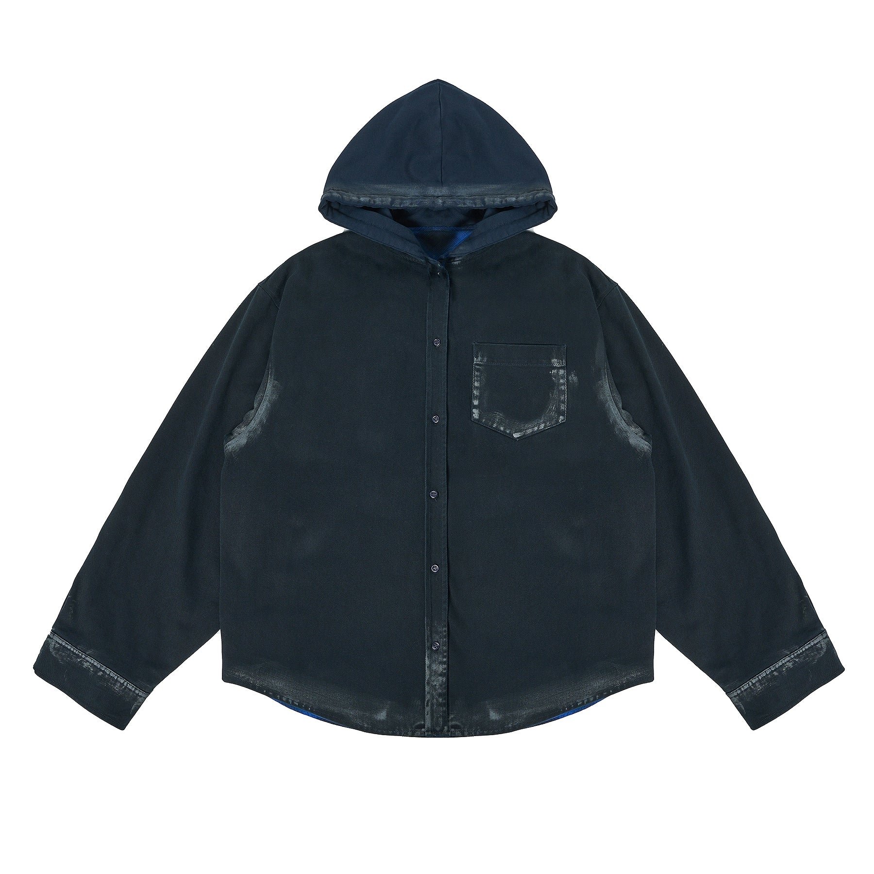 Vintage Reversible Hooded Plaid Jacket – Heavy Dual-Wear (Unisex)