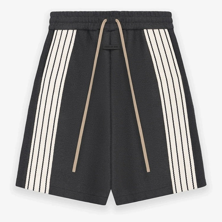 trendy brand ESSENTIALS American casual sports tweed drawstring loose striped shorts five-point pants men