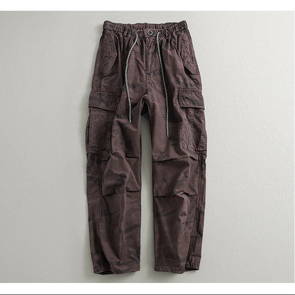 Camo Multi-Pocket Loose Straight Cargo Pants – Japanese Vintage Unisex – Pants | japanese streetwear | vintage workwear | unisex | Yamalinclothes