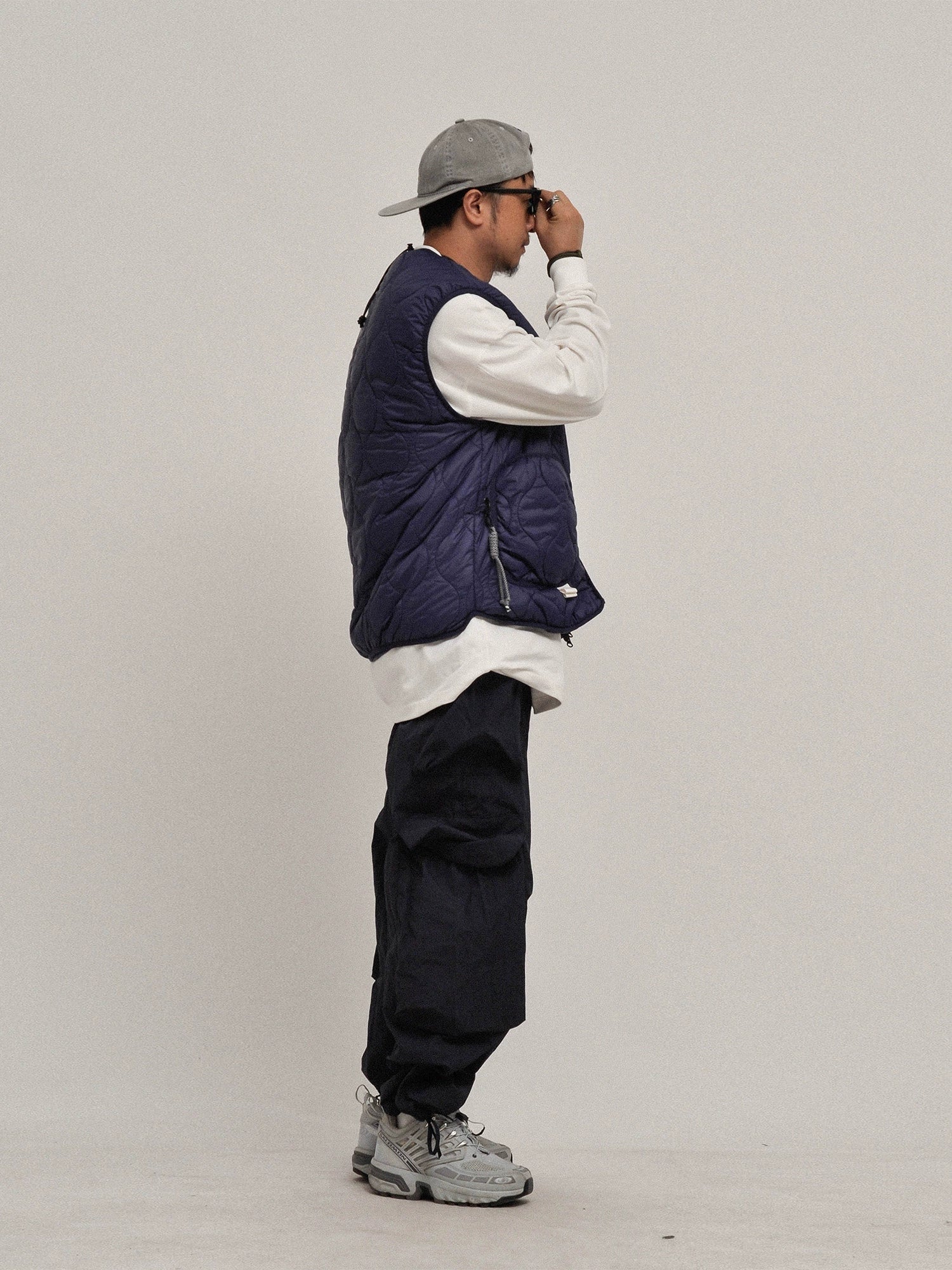 Quilting! Layering! In winter, Japanese lightweight outdoor liner cotton vest light and thin thermal vest jacket for men