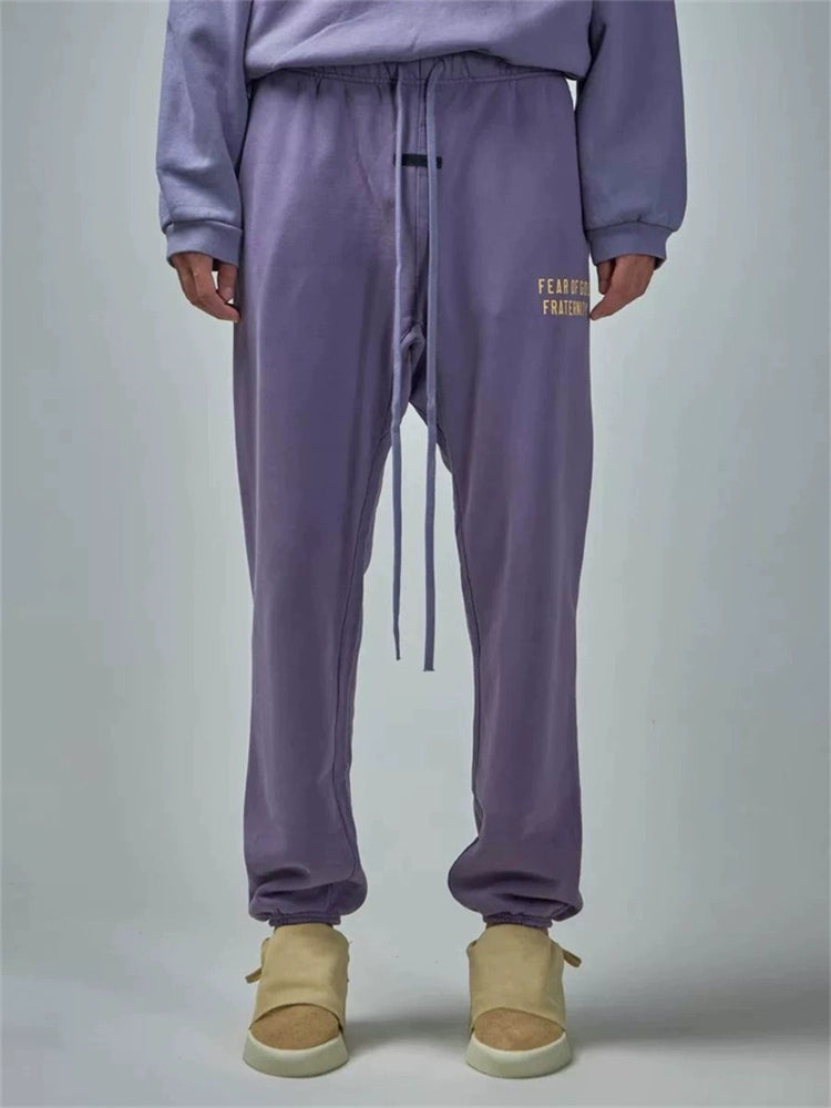 trendy brand American high street loose legging fleece casual sweatpants men's and women's long pants autumn and winter