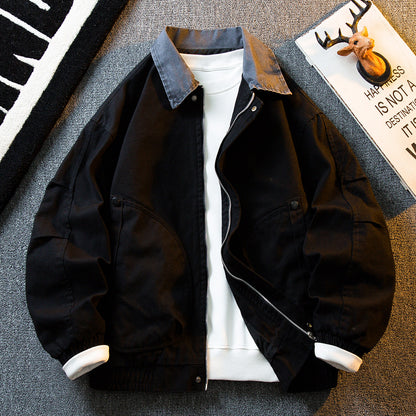 Vintage Washed Detroit Shooting Jacket – Pure Cotton Unisex Spring Autumn