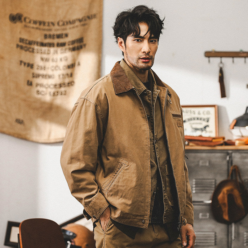 American retro Detroit jacket men's spring trendy tough guy overalls Ami Kaji vintage coat men's spring and autumn style | Japanese vintage | yamalin clothes | Yamalinclothes