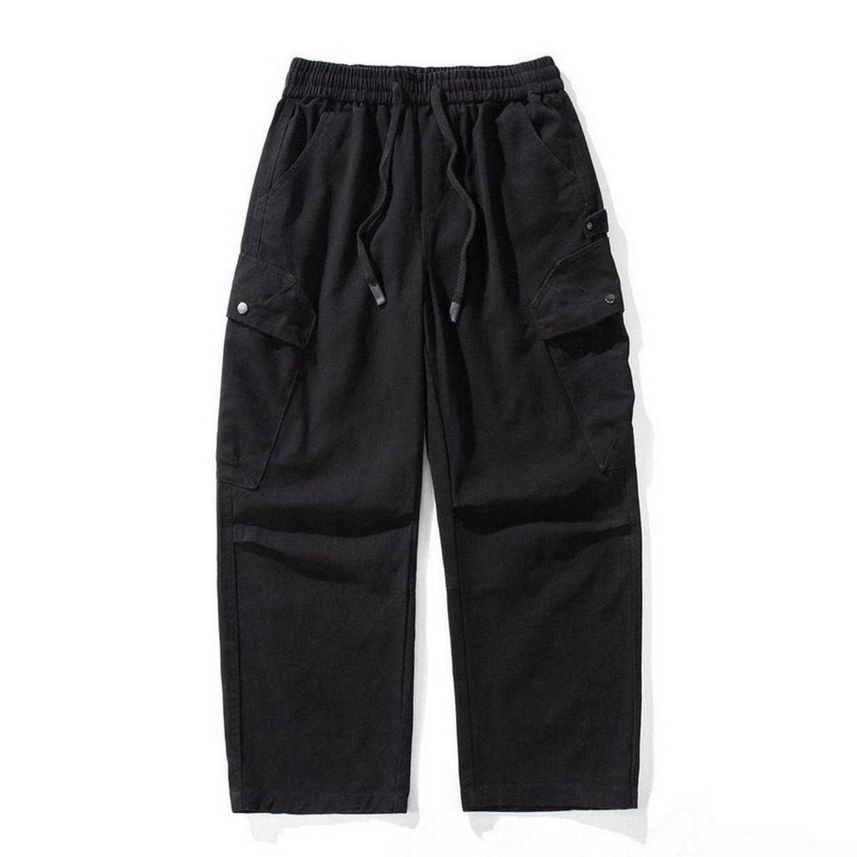 Cotton Cargo Pants – Washed Twill & Drawstring Waist