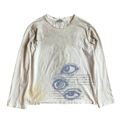 Illustrated Punk Distressed Long Sleeve T-Shirt – Vintage Loose Unisex