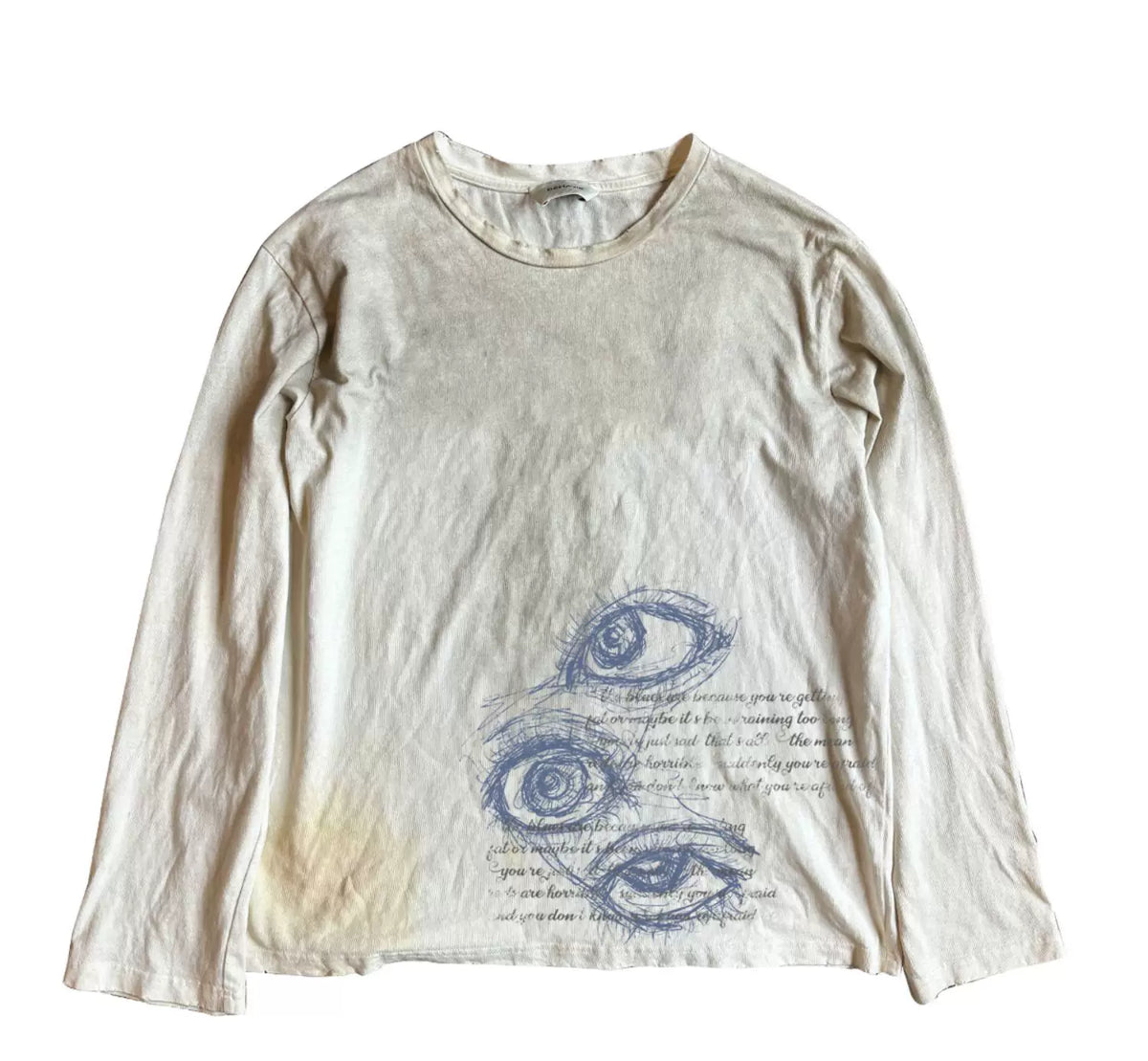 Illustrated Punk Distressed Long Sleeve T-Shirt – Vintage Loose Unisex
