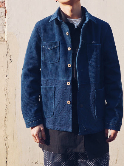 Indigo Kendo Cargo Jacket - Vintage Multi-Pocket Limited Edition