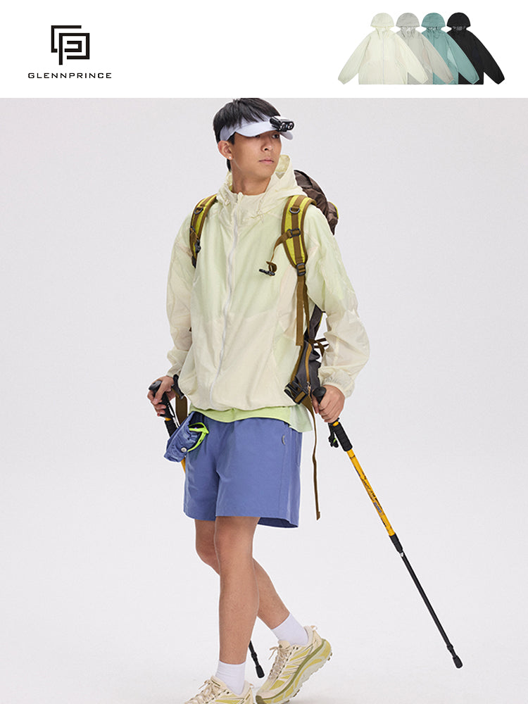 Mountain UPF50+ Mesh Patchwork Hood Light Sunscreen Clothing Men's 2025 Summer Couple Sunscreen Clothing