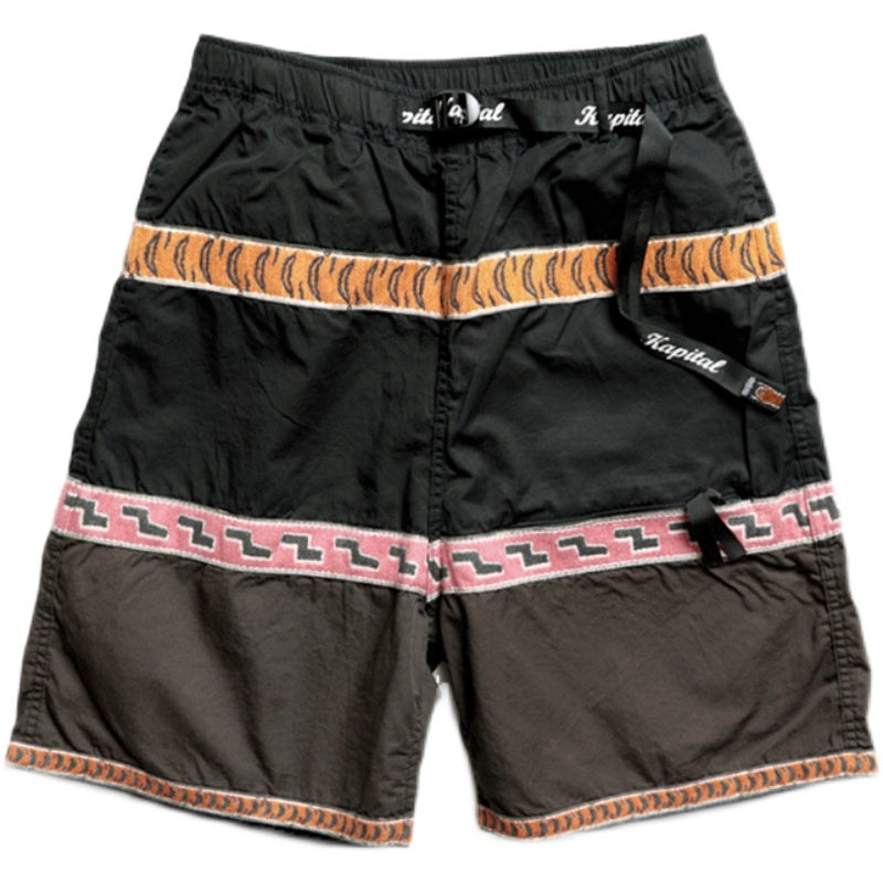 tiger pattern color matching pure cotton breathable loose men's and women's casual shorts