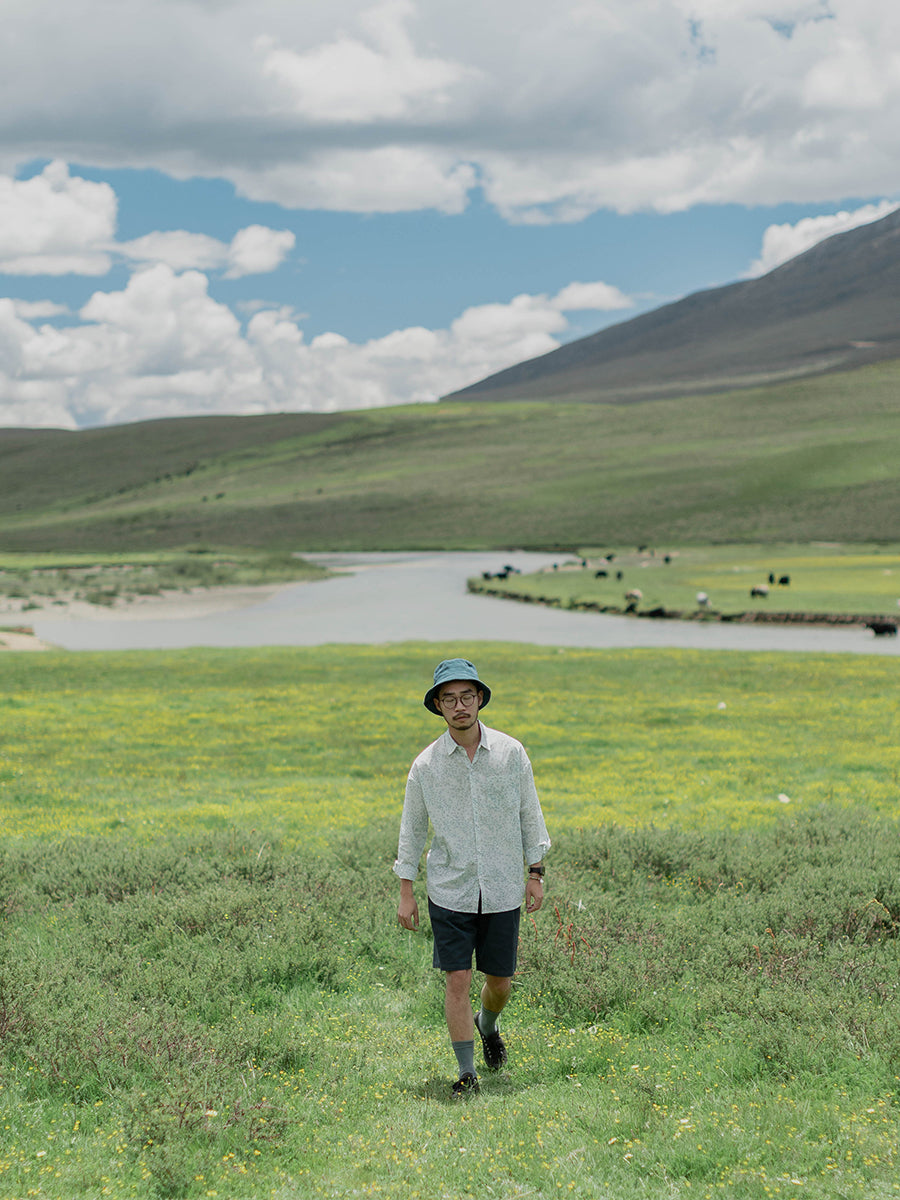 spring and summer original floral shirt men's long sleeve Japanese literary retro loose casual shirt women's jacket