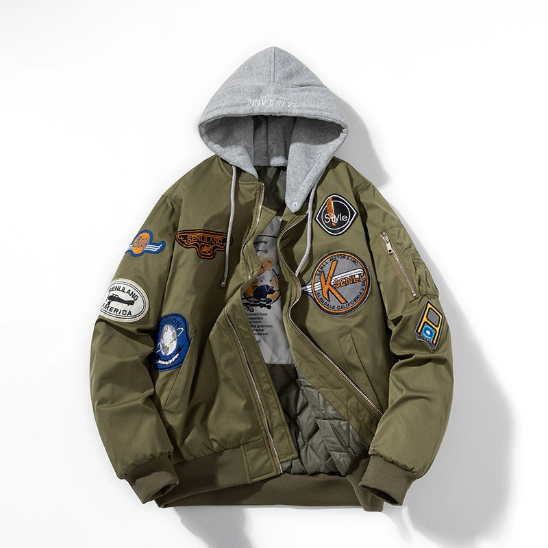 Retro Locomotive Bomber Jacket – Thickened Baseball Style (Unisex)