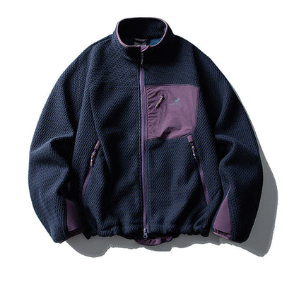 Mountain Wave Contrast Polar Fleece Jacket – Warm Outdoor Liner Jacket for Autumn Winter – Japanese vintage | yamalin clothes | Yamalinclothes