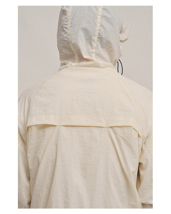 Color Block Zipper Hooded Sun Protection Shirt - Lightweight Quick-Dry Loose Outdoor Jacket for Men