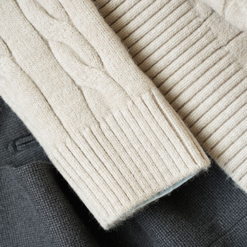 Twist Knit Collar Jacket – Old Money Wool Blend Men