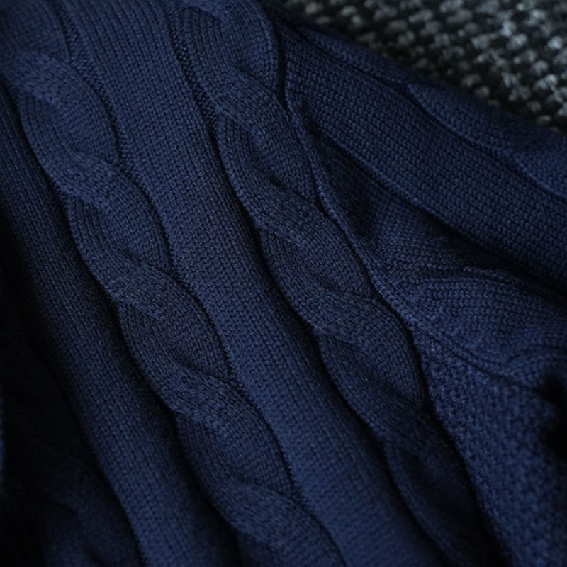 Twist Knit Collar Jacket – Old Money Wool Blend Men