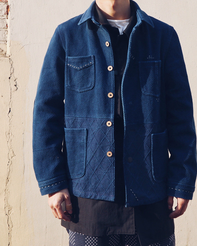 Indigo Kendo Cargo Jacket - Vintage Multi-Pocket Limited Edition