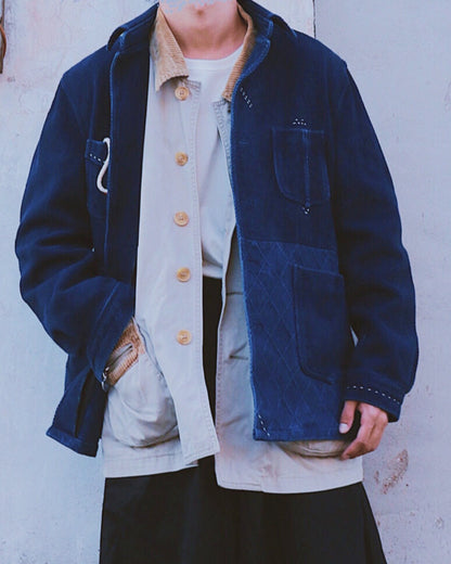 Indigo Kendo Cargo Jacket - Vintage Multi-Pocket Limited Edition