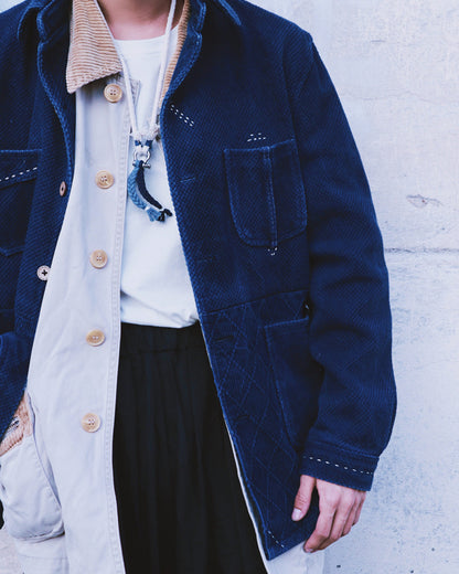Indigo Kendo Cargo Jacket - Vintage Multi-Pocket Limited Edition