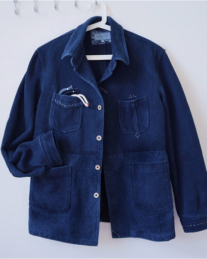 Indigo Kendo Cargo Jacket - Vintage Multi-Pocket Limited Edition