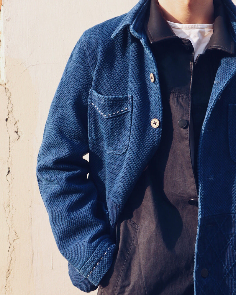 Indigo Kendo Cargo Jacket - Vintage Multi-Pocket Limited Edition