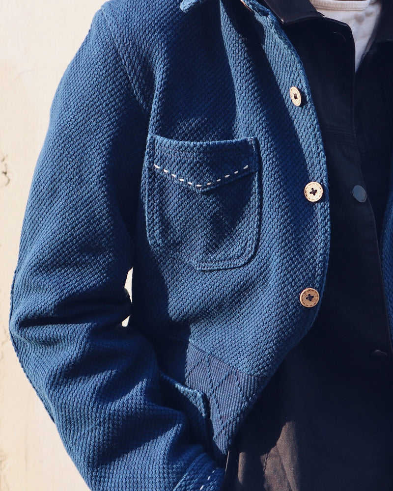 Indigo Kendo Cargo Jacket - Vintage Multi-Pocket Limited Edition
