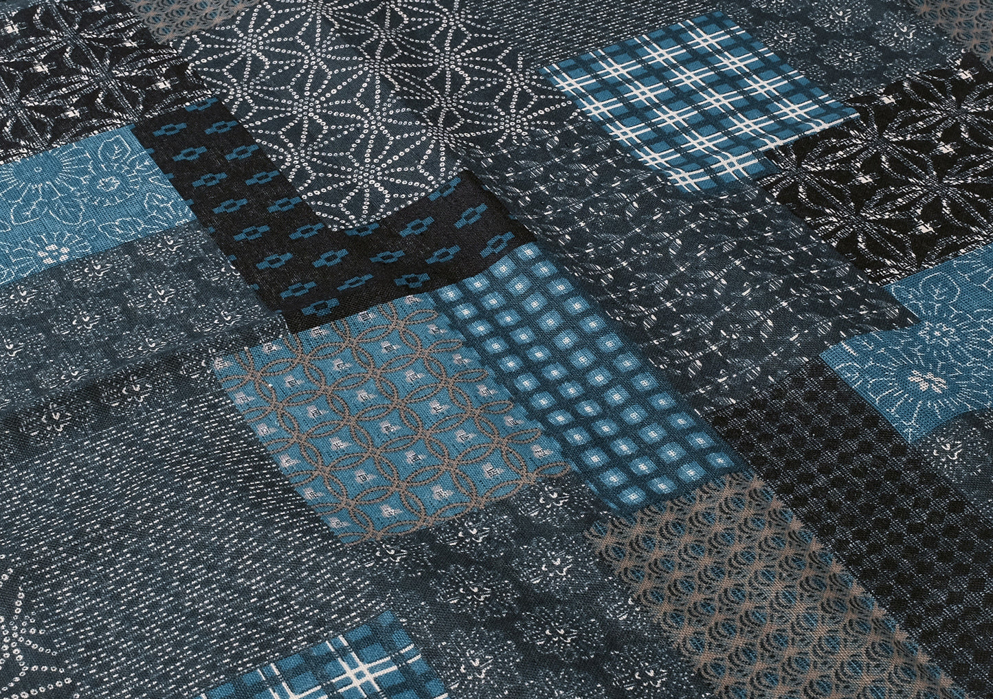 Indigo Paisley Patchwork Bandana – Vintage Cotton Square Scarf