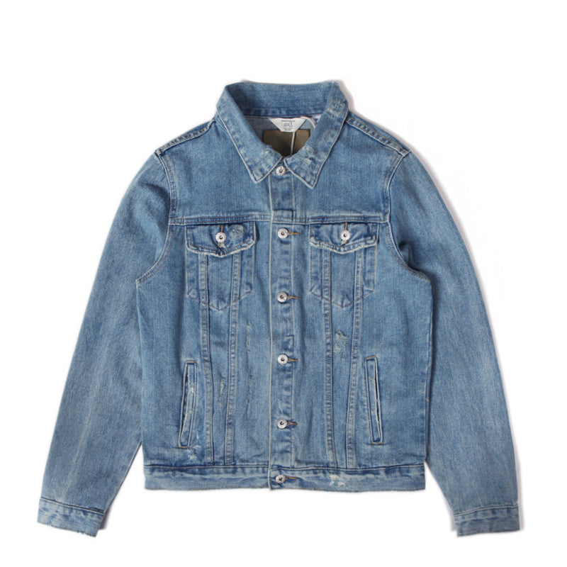 Heavy Washed Slim Denim Jacket – Workwear Inspired Casual Streetwear | Japanese vintage | yamalin clothes | Yamalinclothes