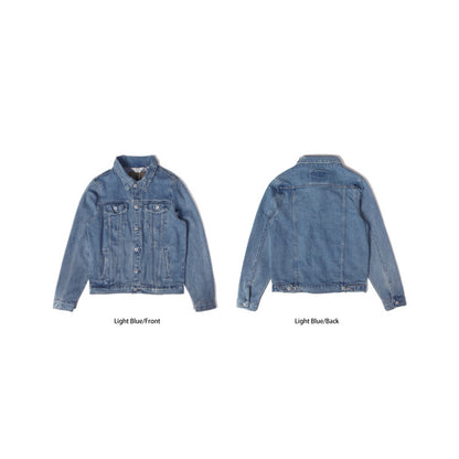 Heavy Washed Slim Denim Jacket – Workwear Inspired Casual Streetwear